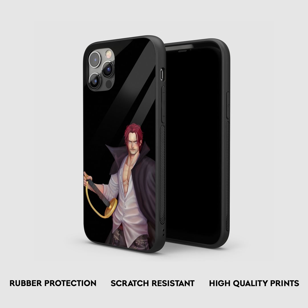 Side view of the Shanks Figure Armored Phone Case, showcasing its thick, protective silicone.