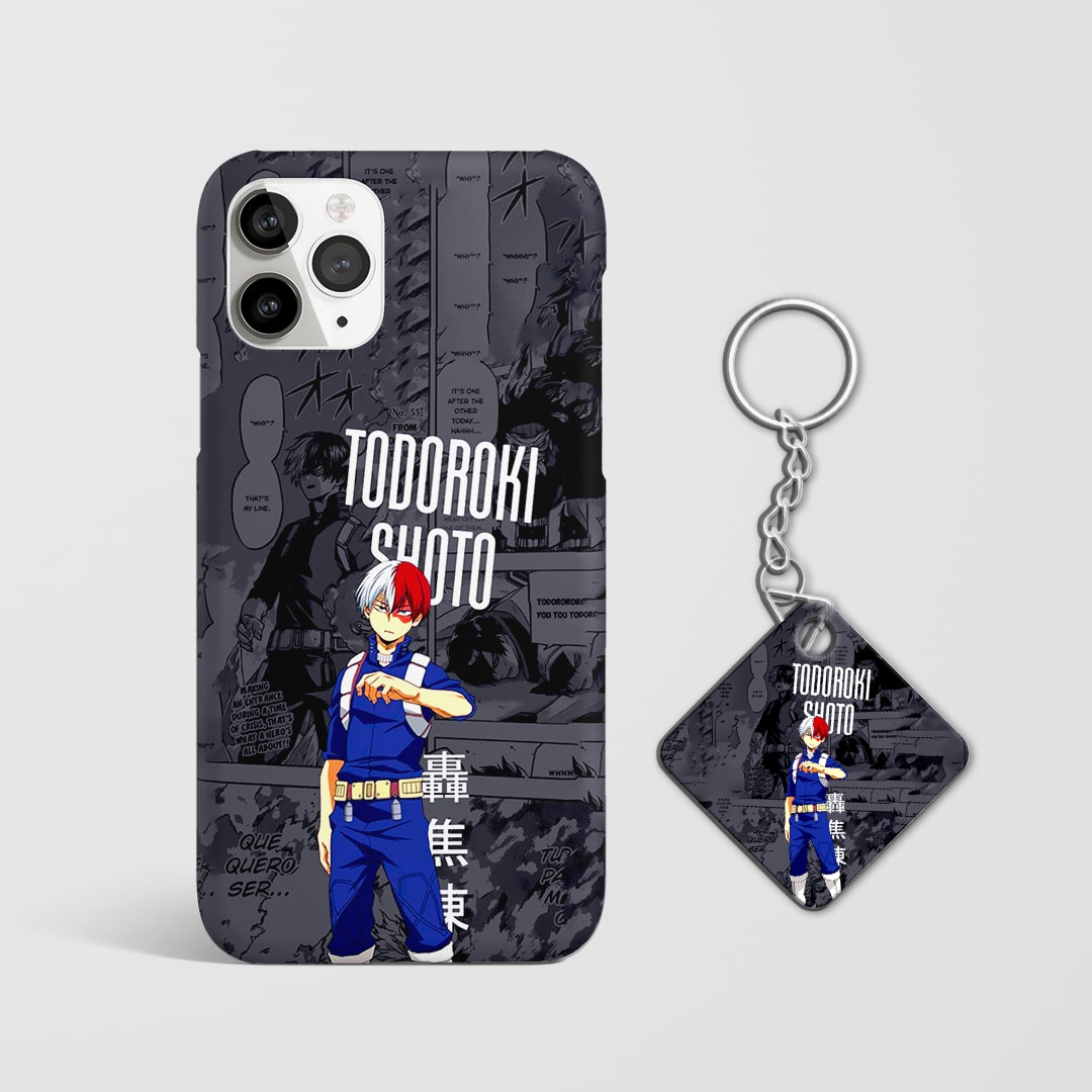 Durable My Hero Academia Todoroki phone case with Keychain