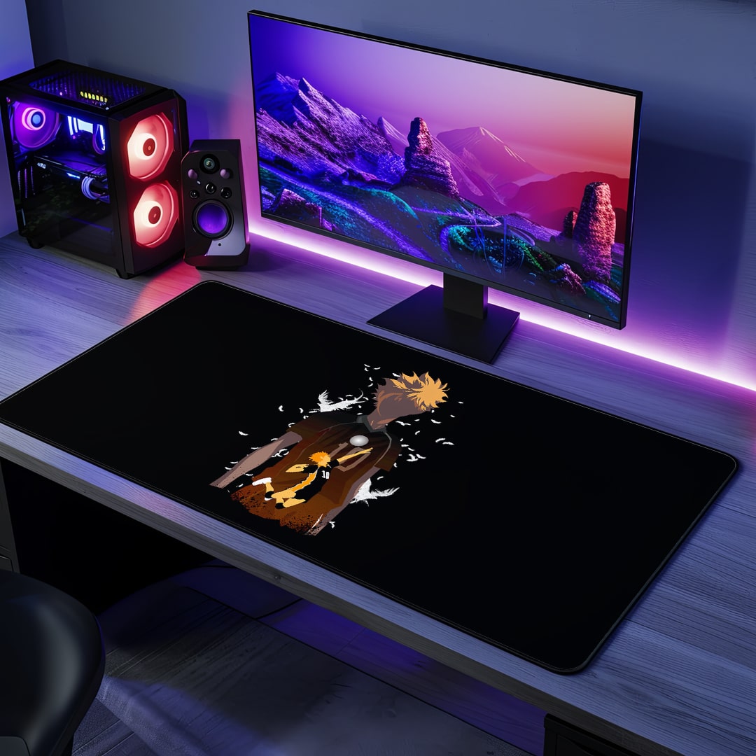 Shoyo Silhouette Desk Mat with minimalist anime design
