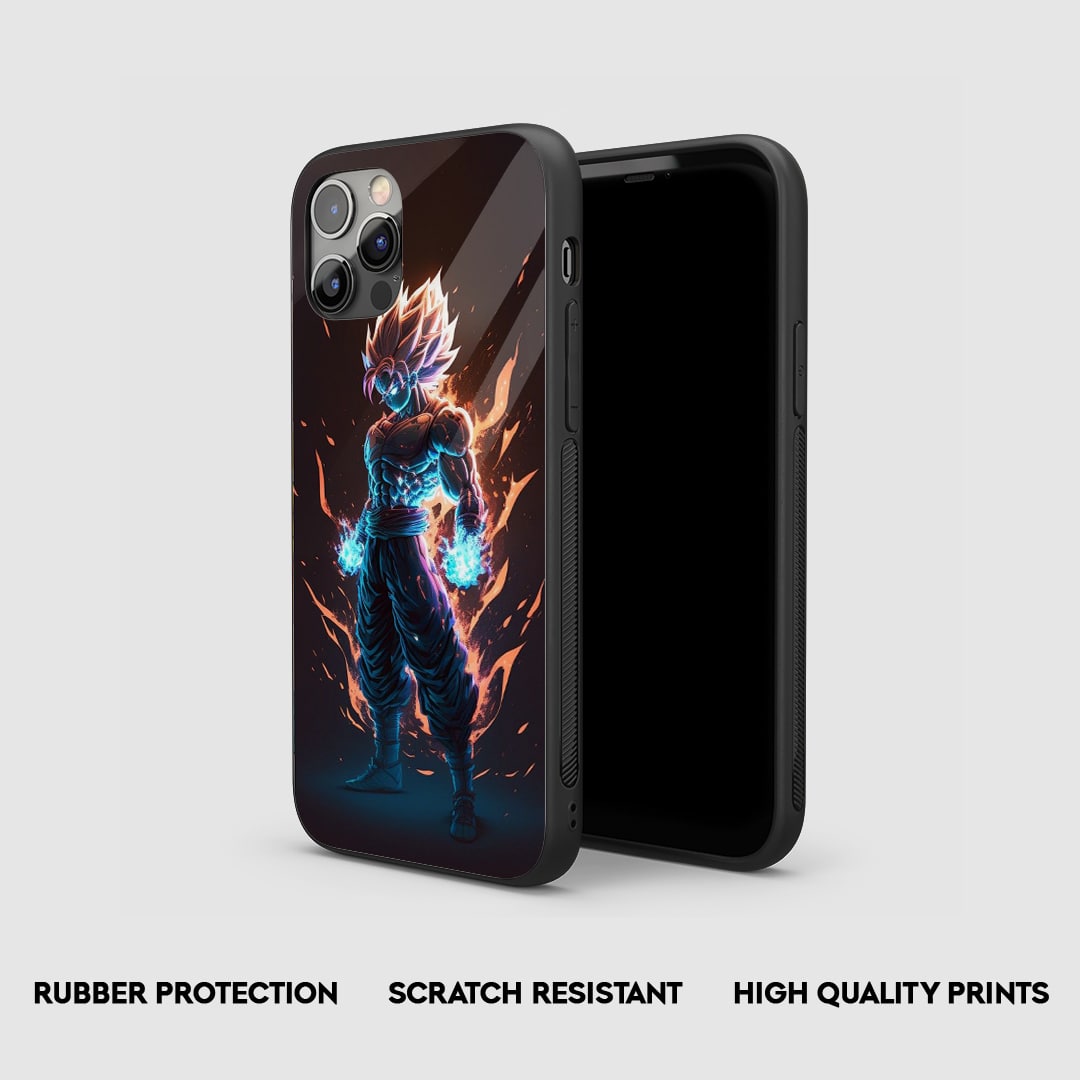 Side view of Goku Angry Silicone Armored Phone Case showing precise cutouts