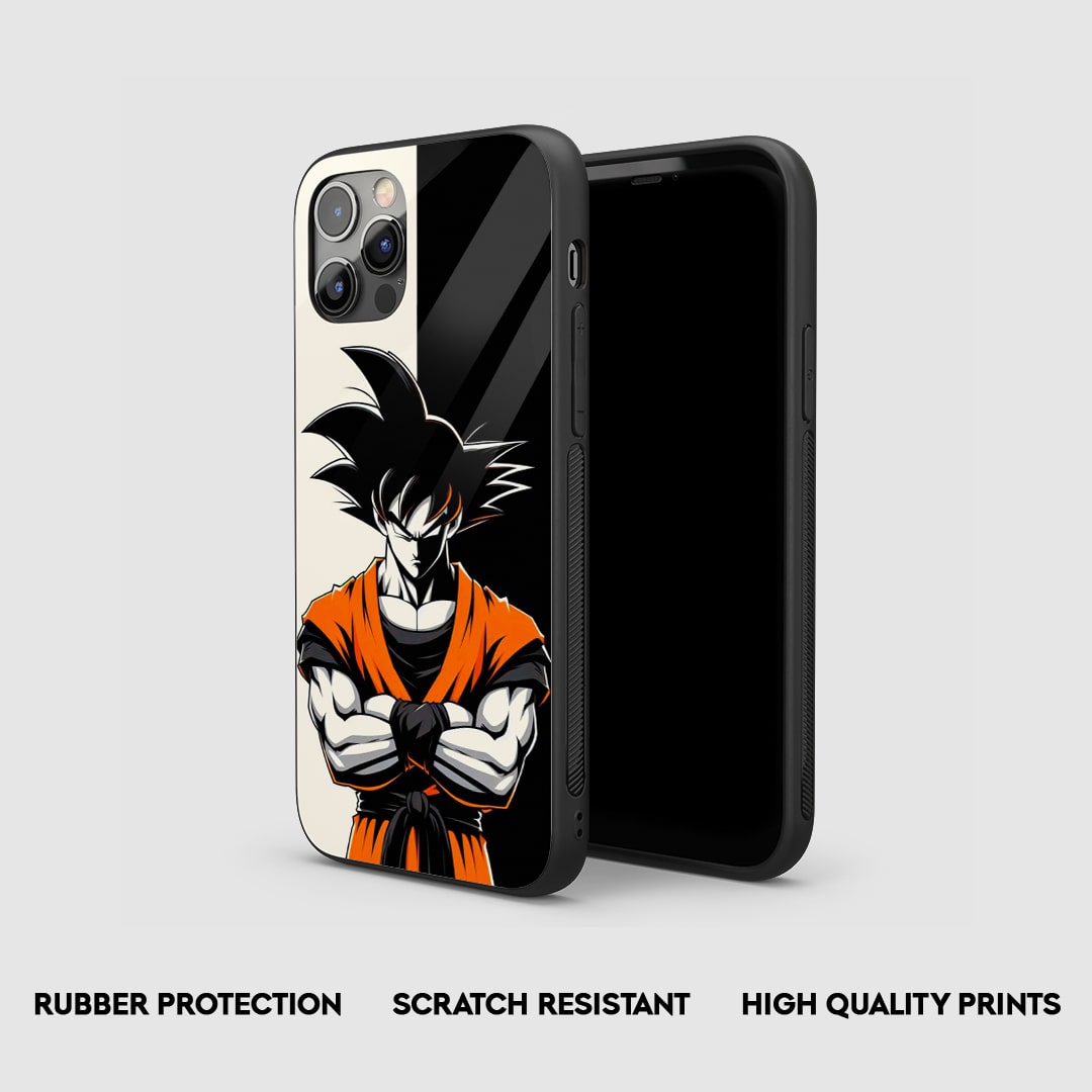 Side view of Goku Black & Orange Silicone Armored Phone Case showing precise cutouts