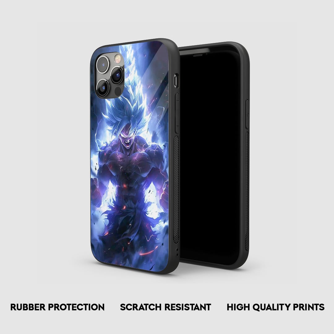 Side view of Goku Ultra Instinct Silicone Armored Phone Case showing precise cutouts