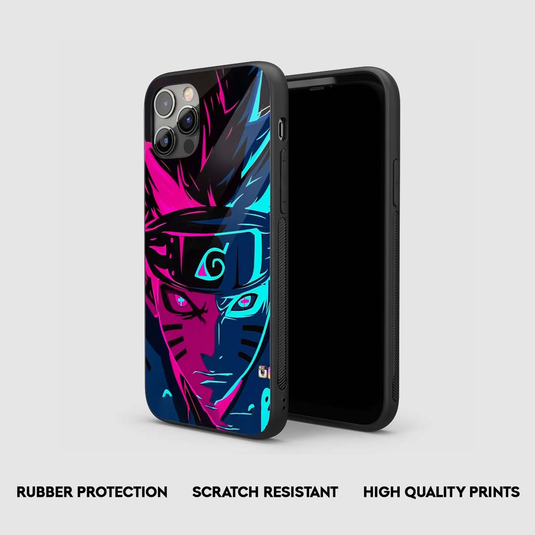 Side view of Naruto Neon Silicone Armored Phone Case showing precise cutouts