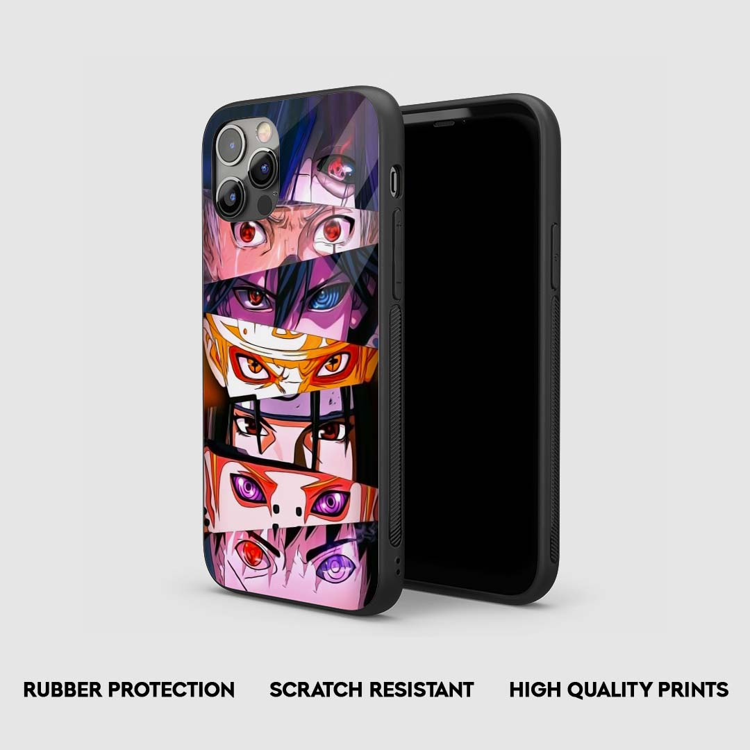 Side view of Naruto Shippuden Eye Art Silicone Armored Phone Case showing precise cutouts