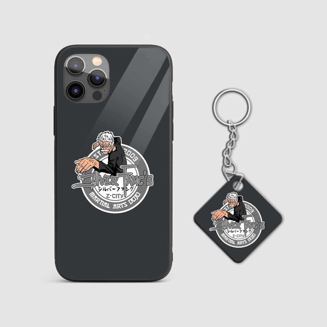 Dynamic design of Silver Fang from One Punch Man on a durable silicone phone case with Keychain.