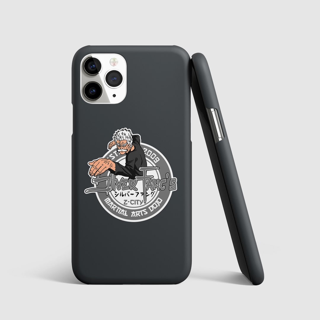 Striking artwork of Silver Fang from "One Punch Man" on phone cover.