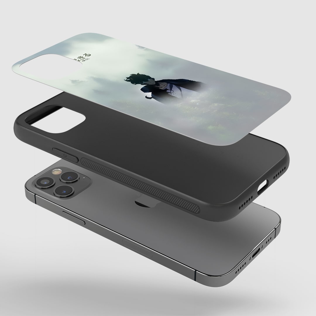 Angled view of Arise Case showing dark fantasy design and shadows.