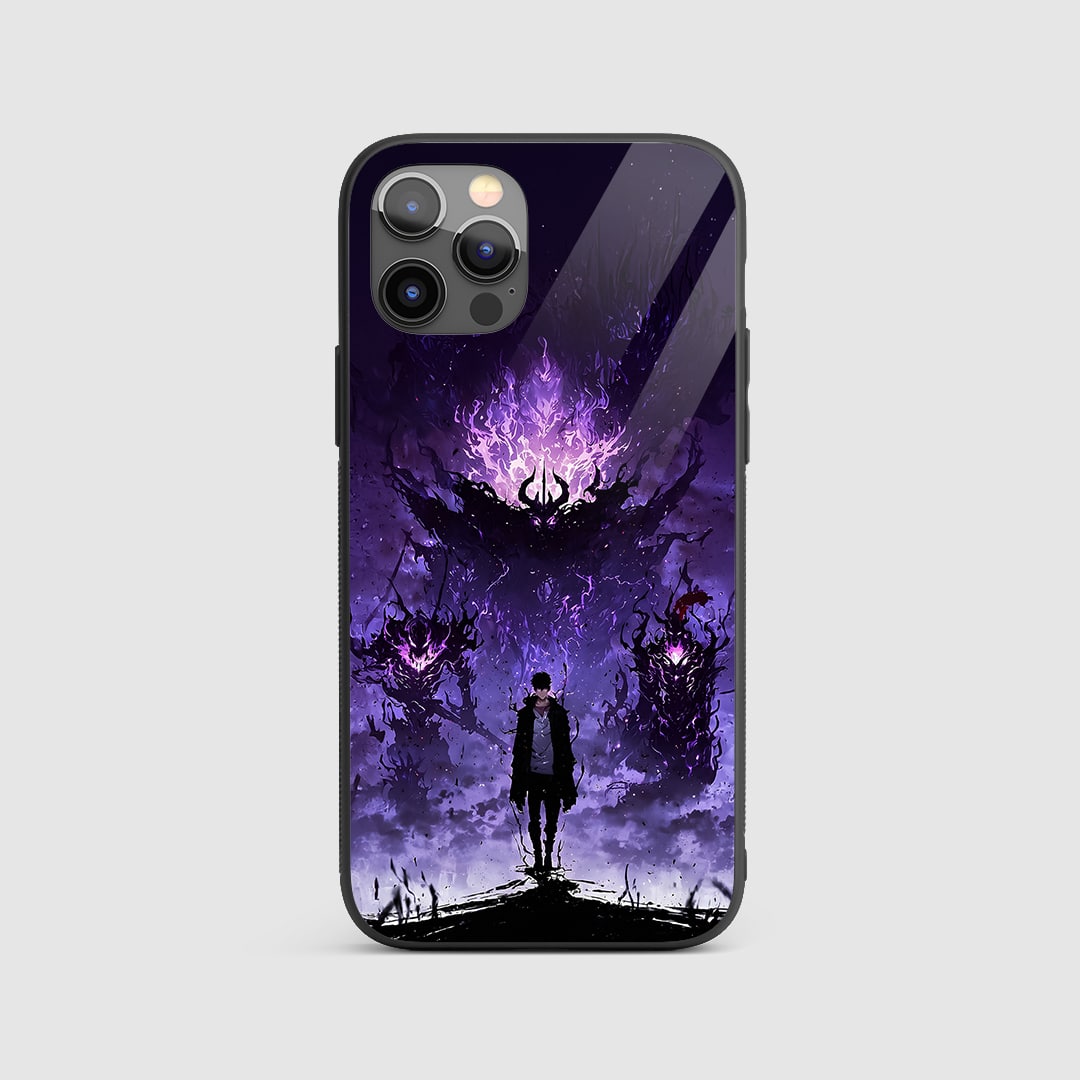 Solo Leveling Hunter Silicone Armored Phone Case front view with hunter design.