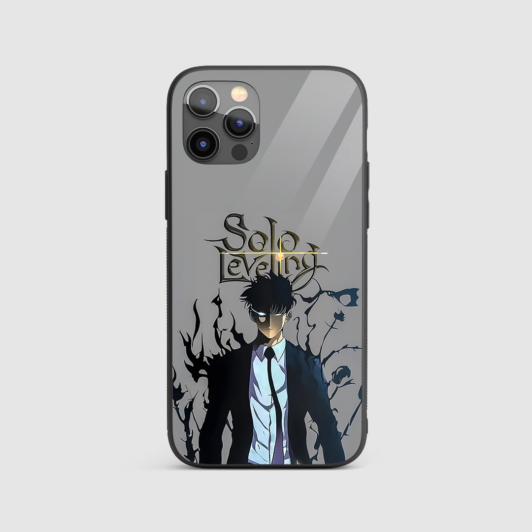 Solo Leveling Minimal Silicone Armored Phone Case front view with subtle design.