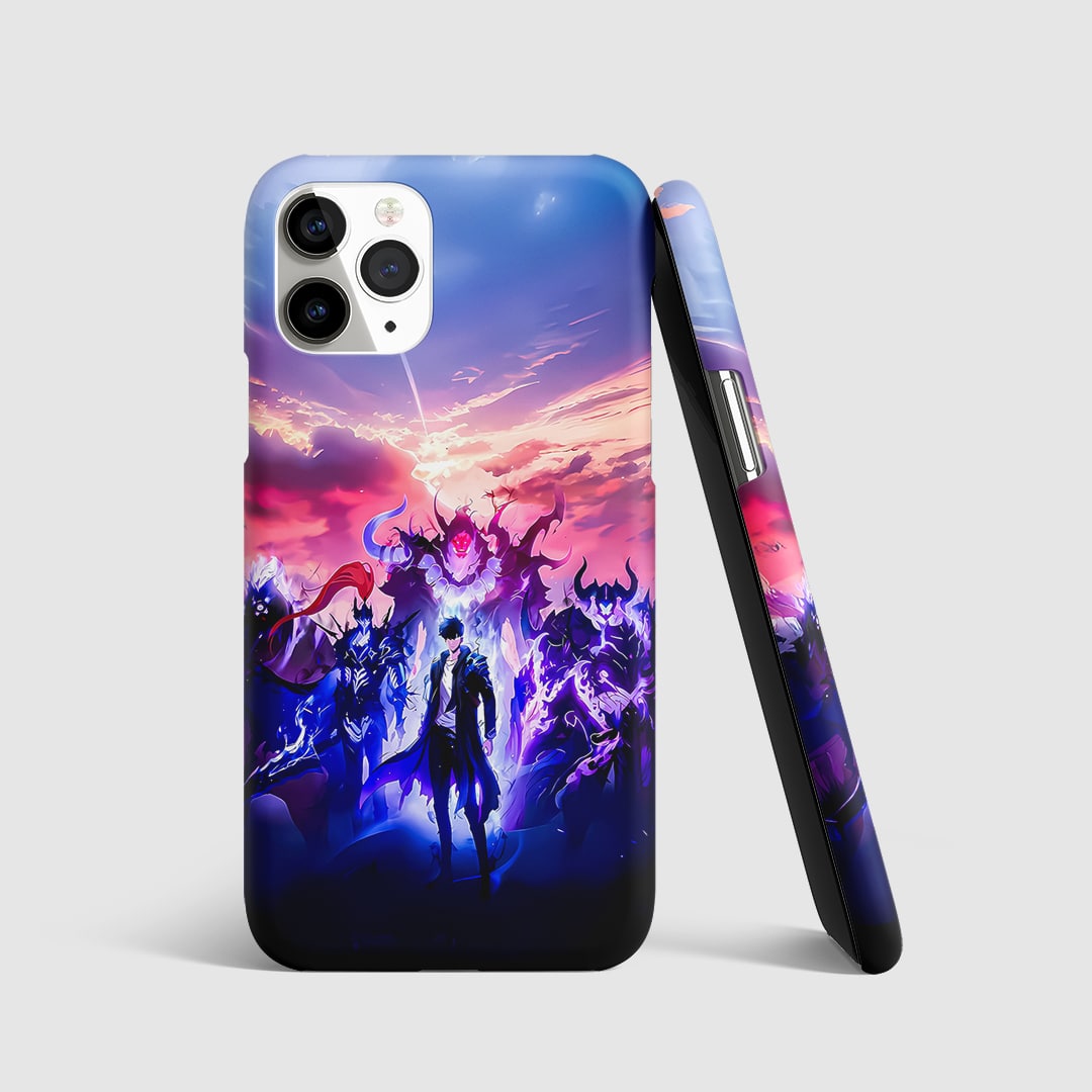 Solo Leveling Phone Cover front view with Jinwoo artwork.
