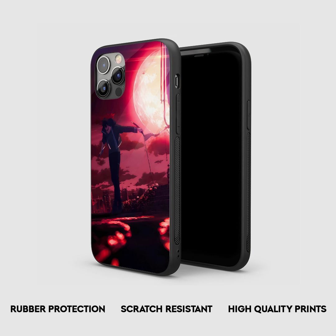 Side view of Red Silicone Case with snug fit and vivid detailing.