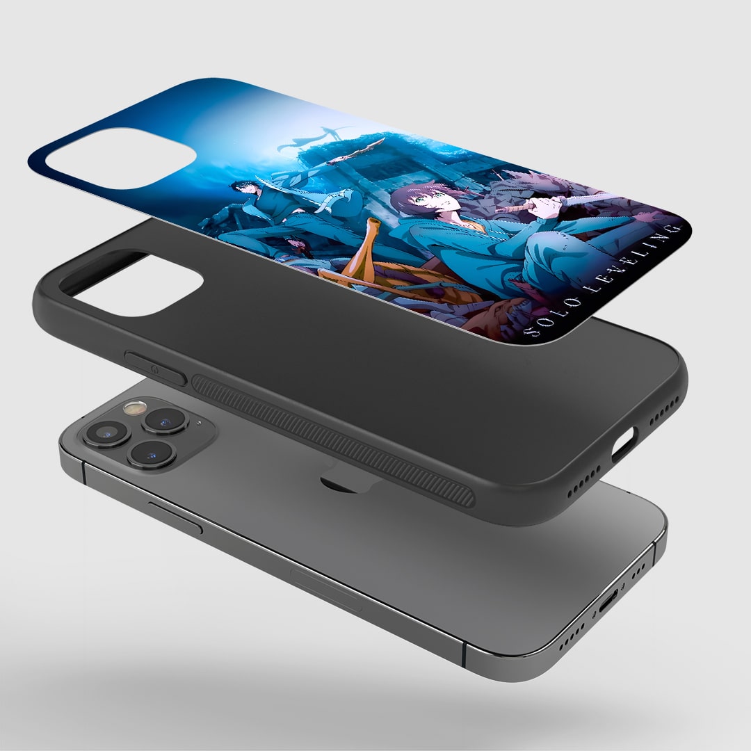 Angled view of Solo Leveling Phone Case showing powerful anime styling.