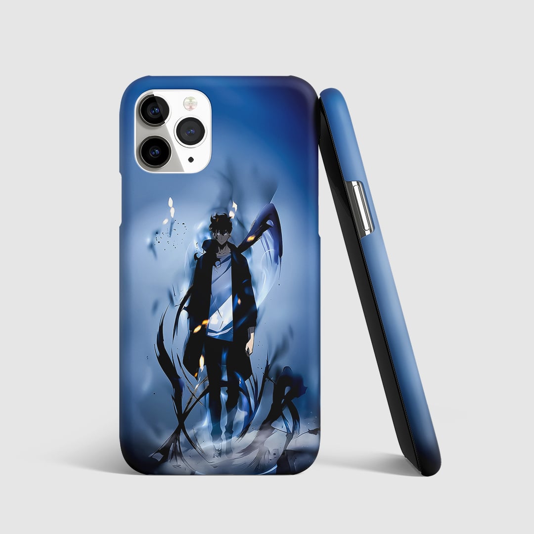 Solo Leveling Sung Jinwoo Phone Cover with detailed character art.