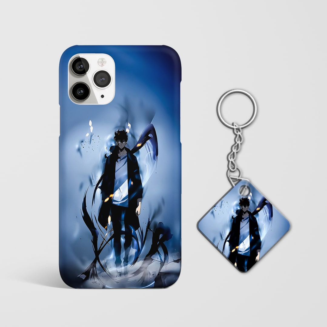 Back view showing Jinwoo in Shadow Monarch form with Keychain.