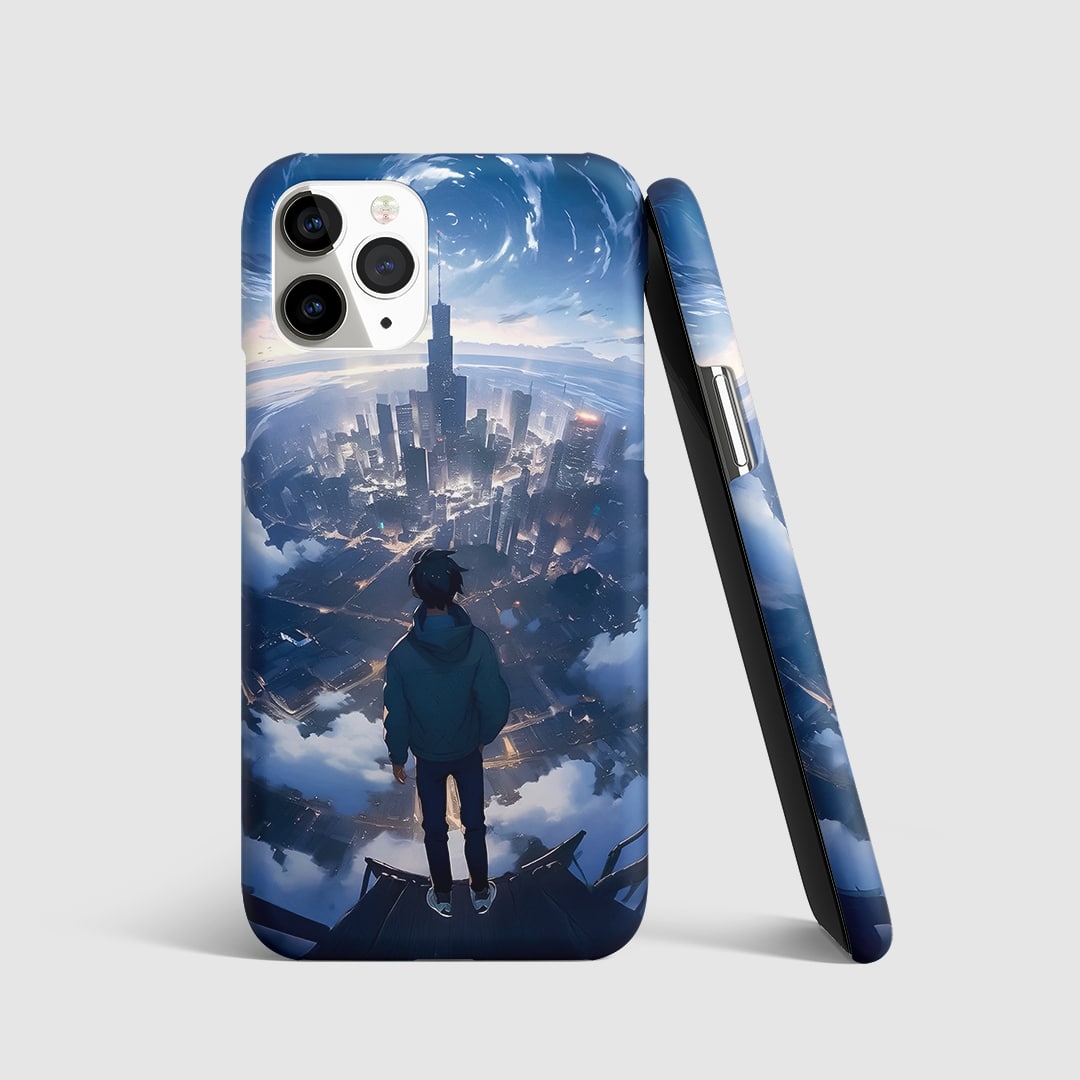 Solo Leveling View Phone Cover front with scenic artwork of Jinwoo.