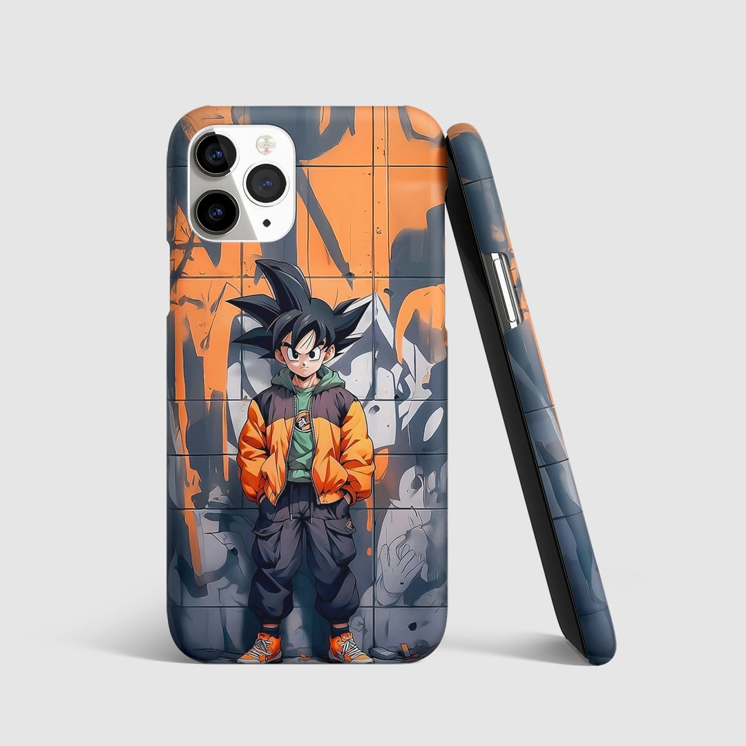 Son Goku Graffiti Phone Cover front view with bold graffiti artwork.
