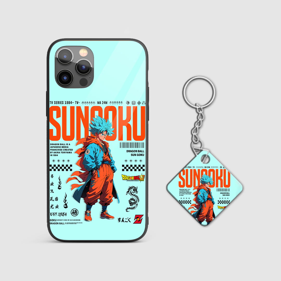Dragon ball goku blue transformation mobile cover print with Keychain