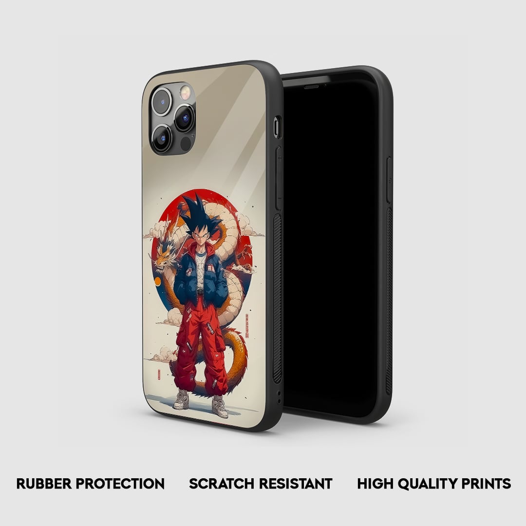 Side view of Goku Silicone Armored Case with snug fit and cutouts.