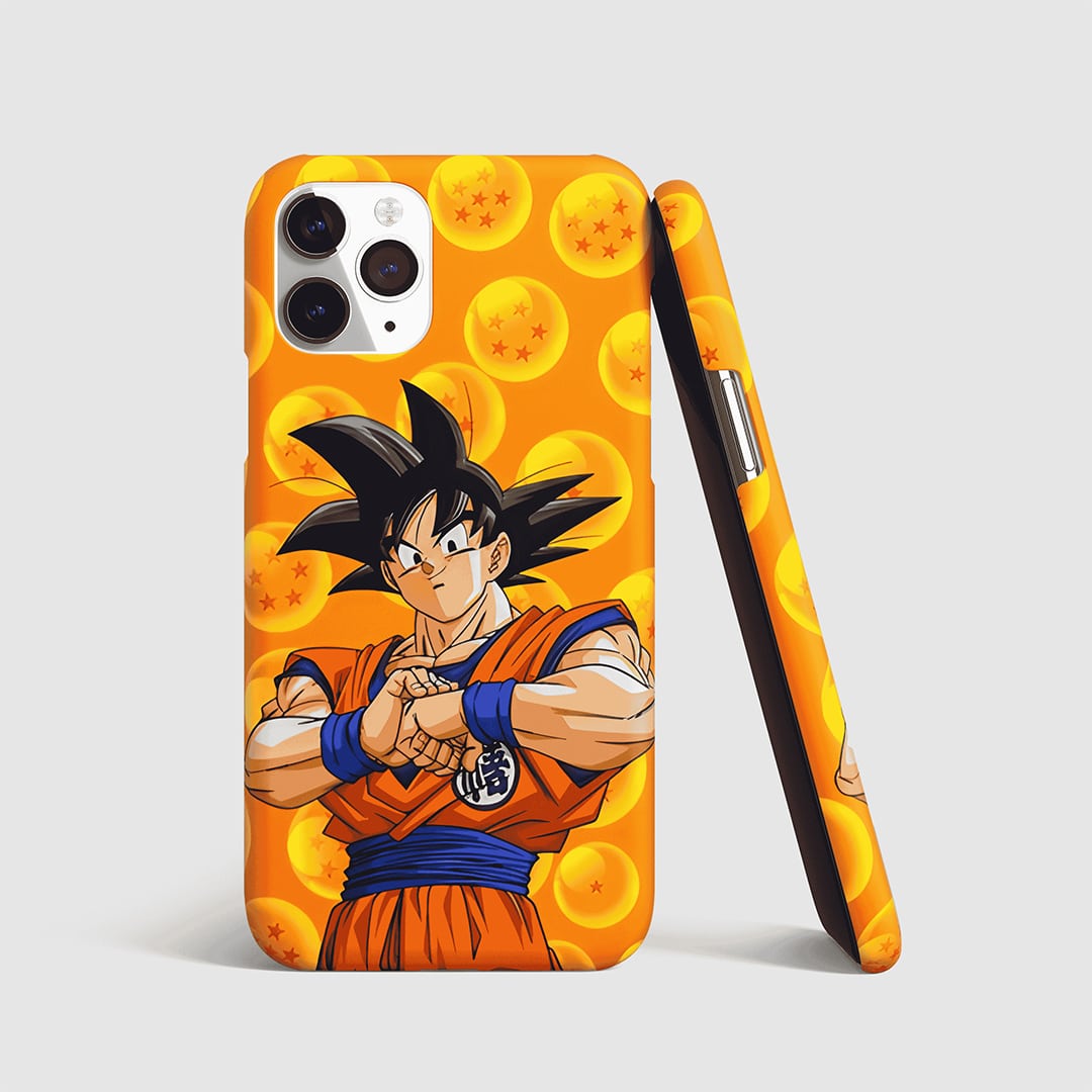 Son Goku Ultra Instinct Phone Cover front view with glowing silver aura.