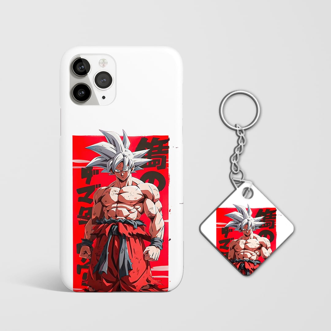 Back view of Ultra Instinct Goku Cover showing divine anime artwork with Kychain.