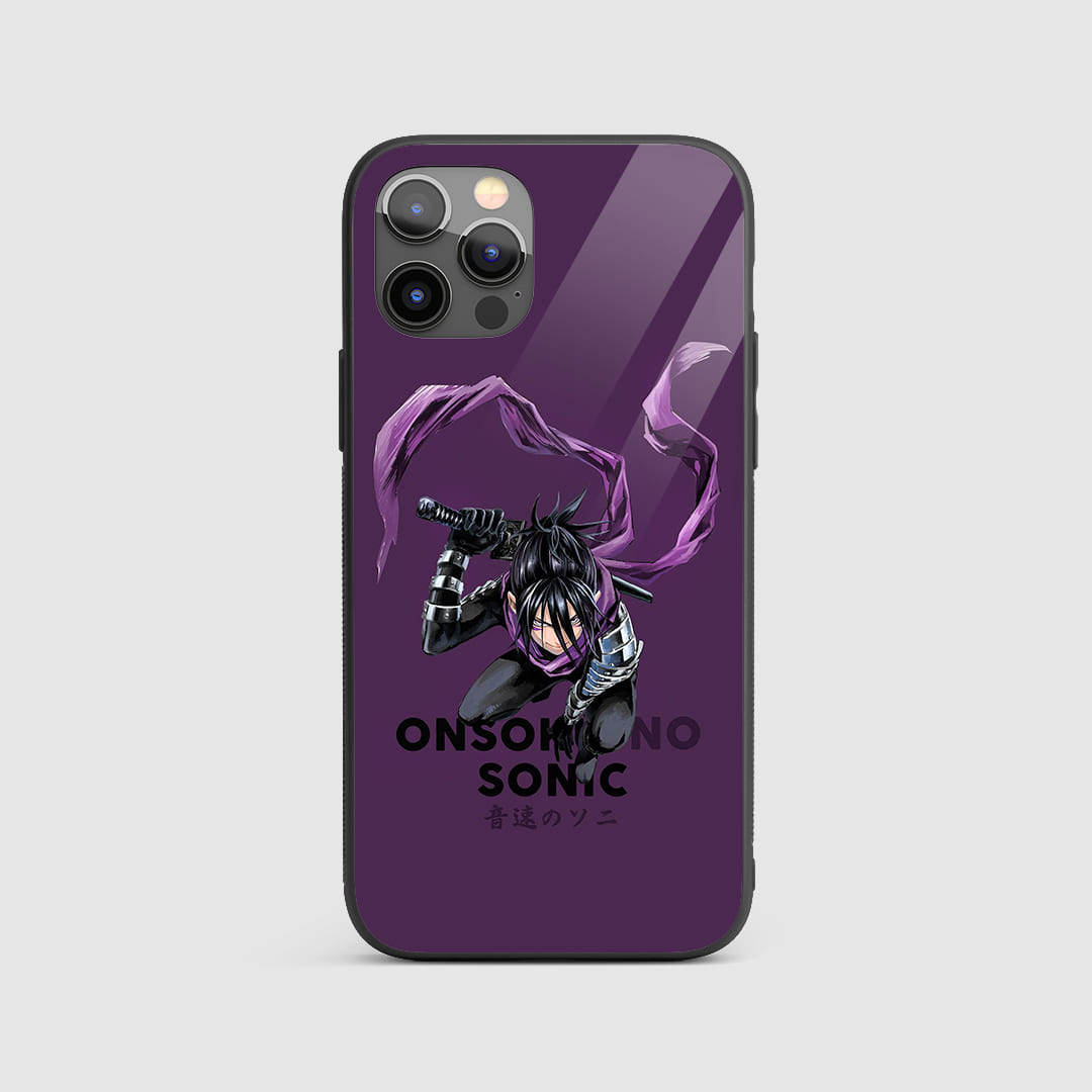 Sonic Silicon Armored Phone Case featuring intense artwork of Sonic.