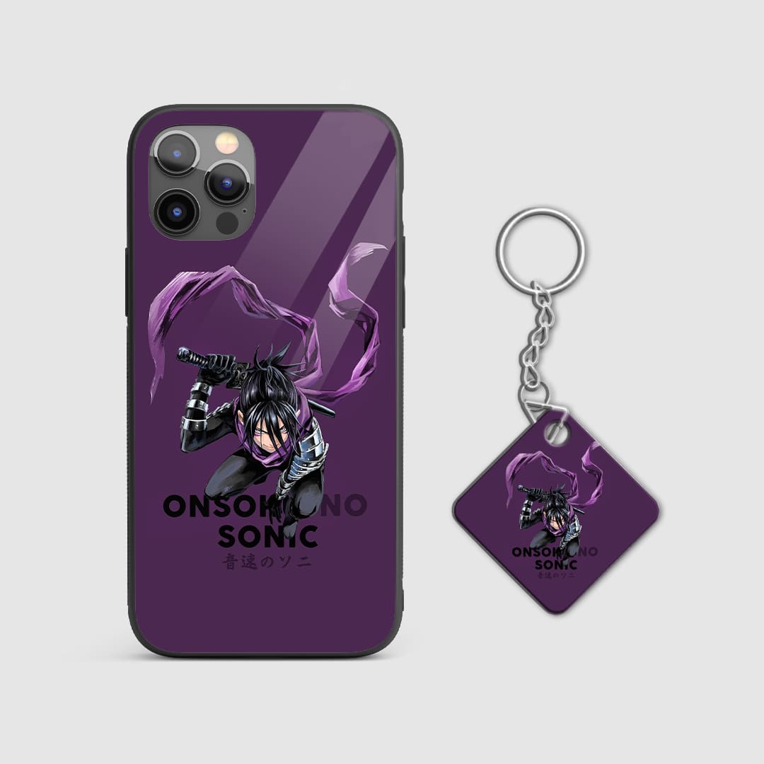 Dynamic design of Sonic from One Punch Man on a durable silicone phone case with Keychain.