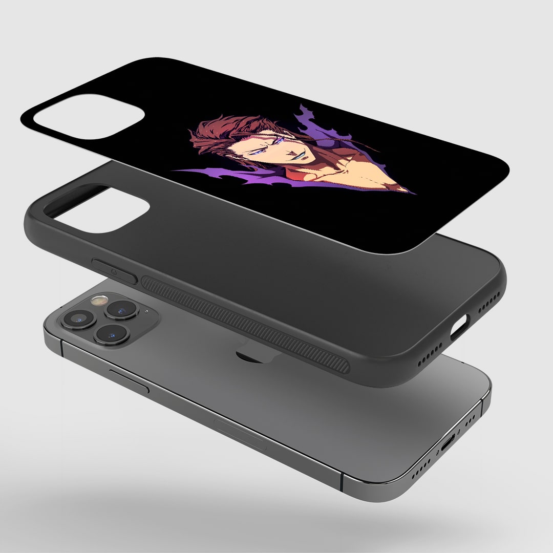 Sosuke Aizen Black Phone Case installed on a smartphone, offering robust protection and a sleek design.