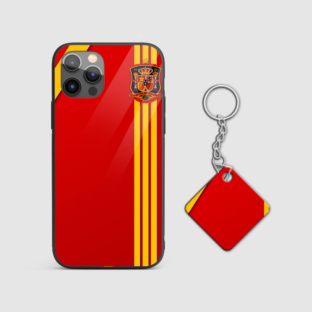 Spain national team protective mobile cover with Keychain