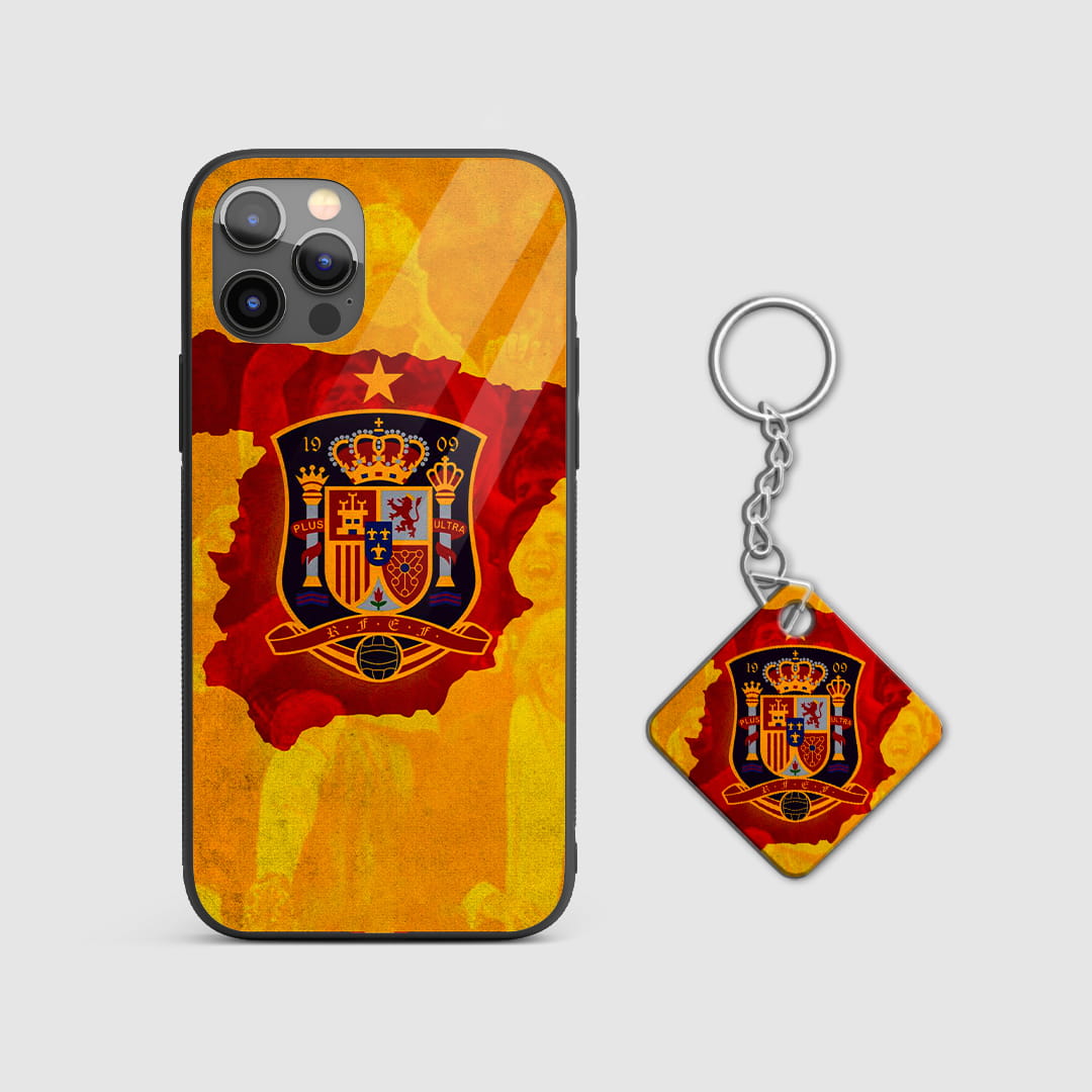 Shockproof Spain Map Crest phone case with Keychain