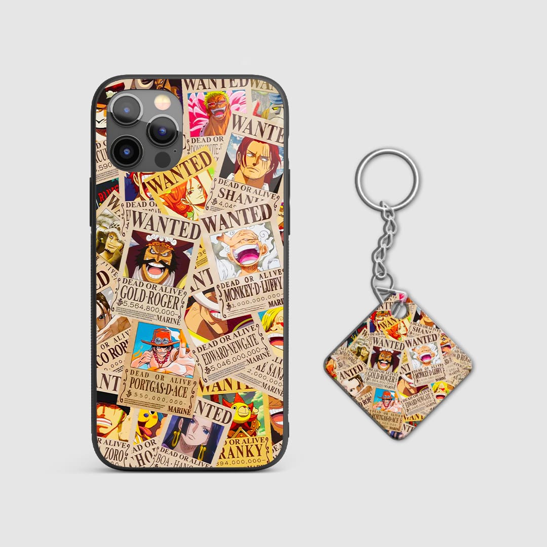One Piece Wanted Posters Durable Armored Mobile Cover with Keychain