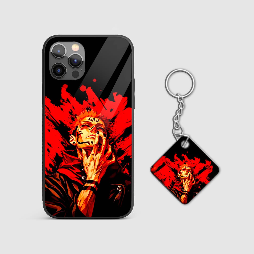 Shockproof Sukuna silicone case design with Keychain