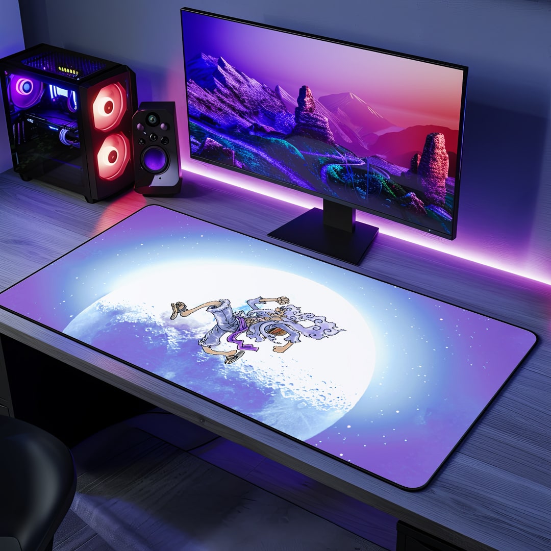 Sun God Nika Desk Mat with bold anime artwork