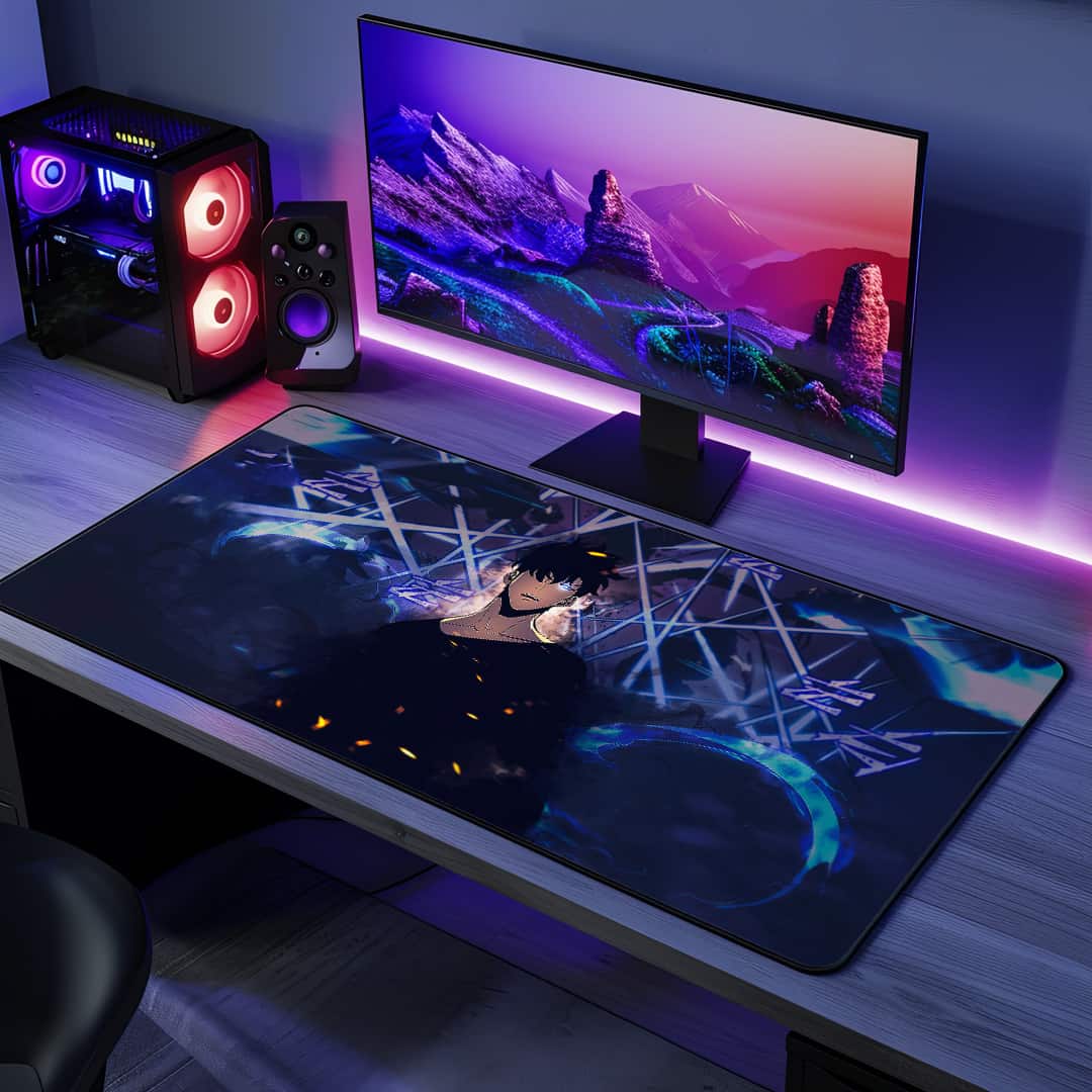 Sung Jin-Woo Monarch Desk Mat with powerful anime design
