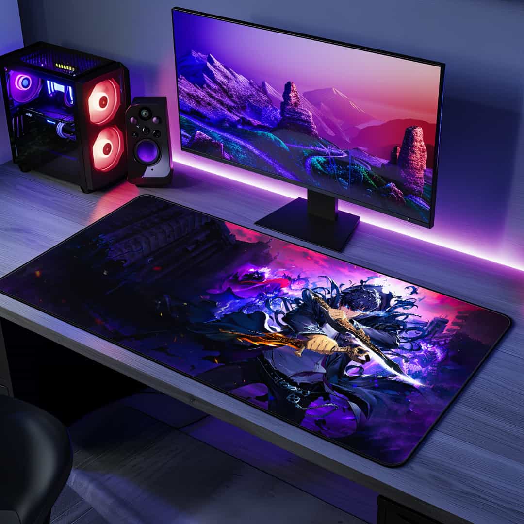 Sung Jin-Woo Power Desk Mat with intense anime design