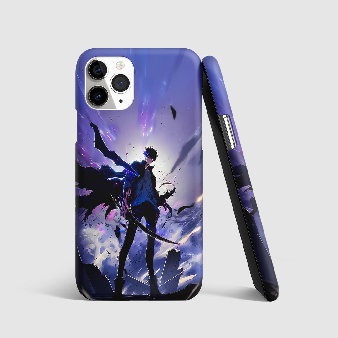 Sung Jinwoo Action Phone Cover front view with combat pose artwork.