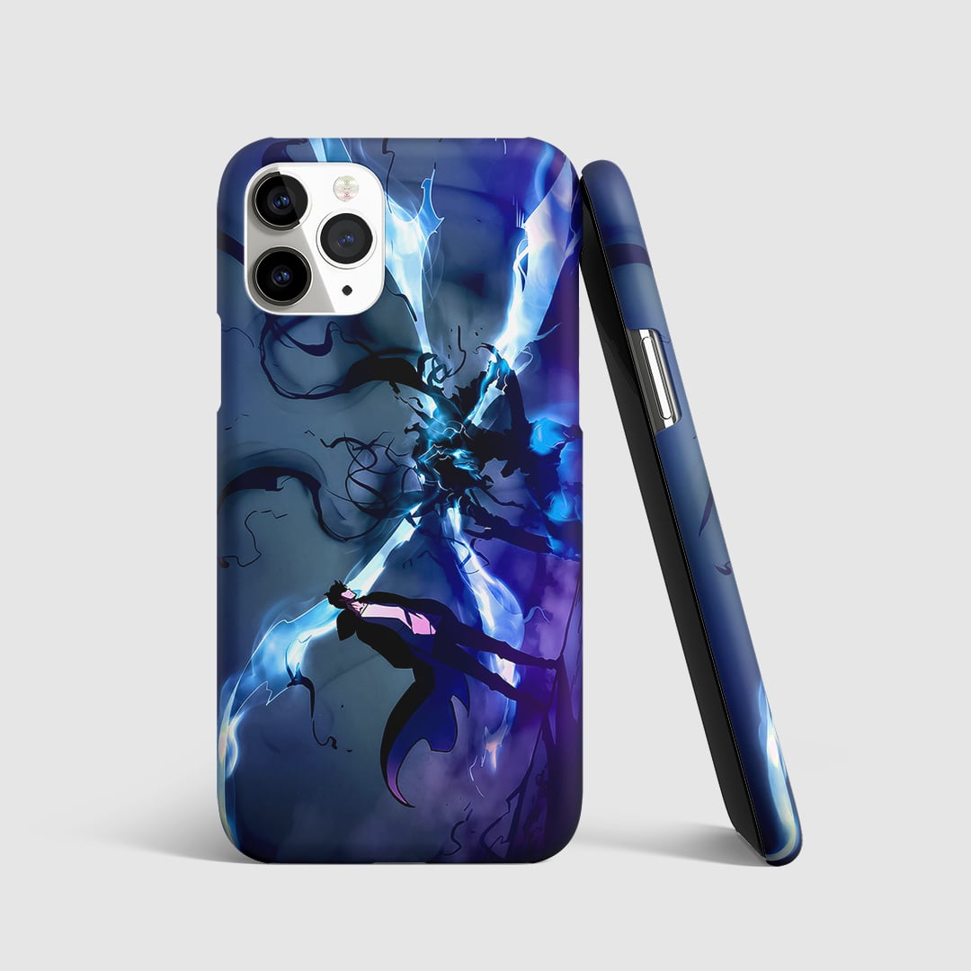 Sung Jinwoo Beru Graphic Phone Cover front view with action artwork.