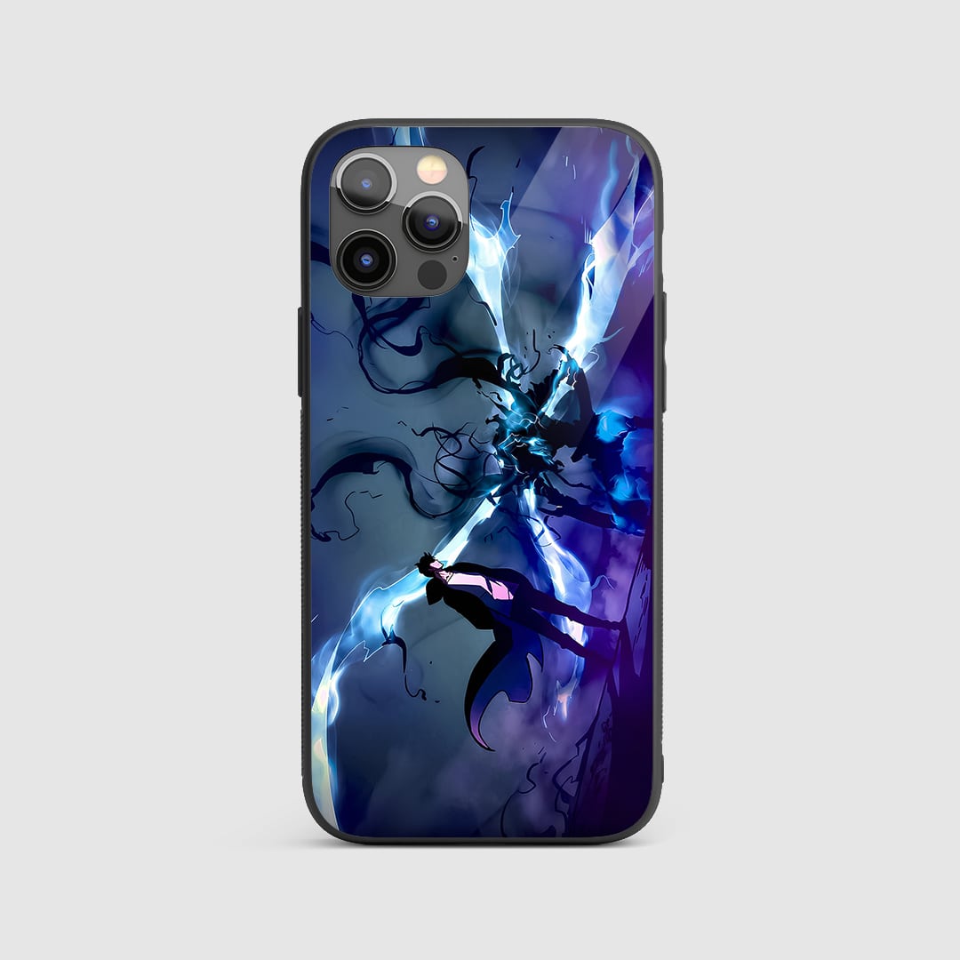 Sung Jinwoo Beru Graphic Silicone Armored Phone Case front view with duo artwork.