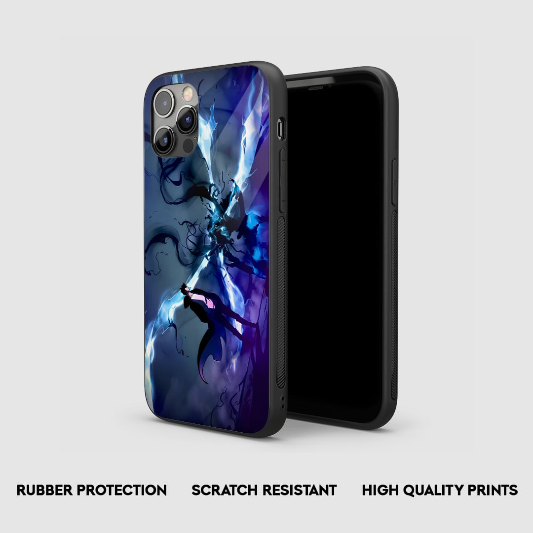 Side view of Graphic Silicone Armored Case with snug fit and cutouts.