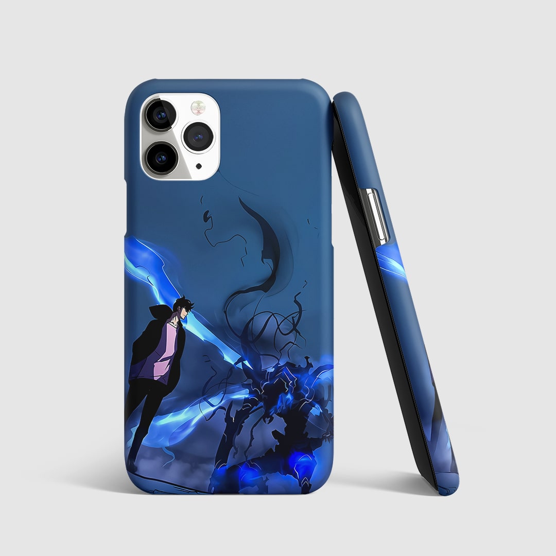 Sung Jinwoo Beru Phone Cover front view with powerful duo design.