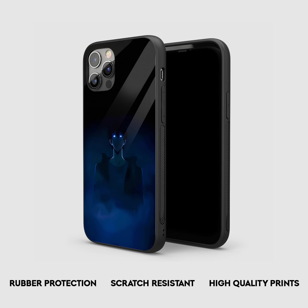 Side view of Blue Eye Silicone Case with snug fit and detailed cutouts.