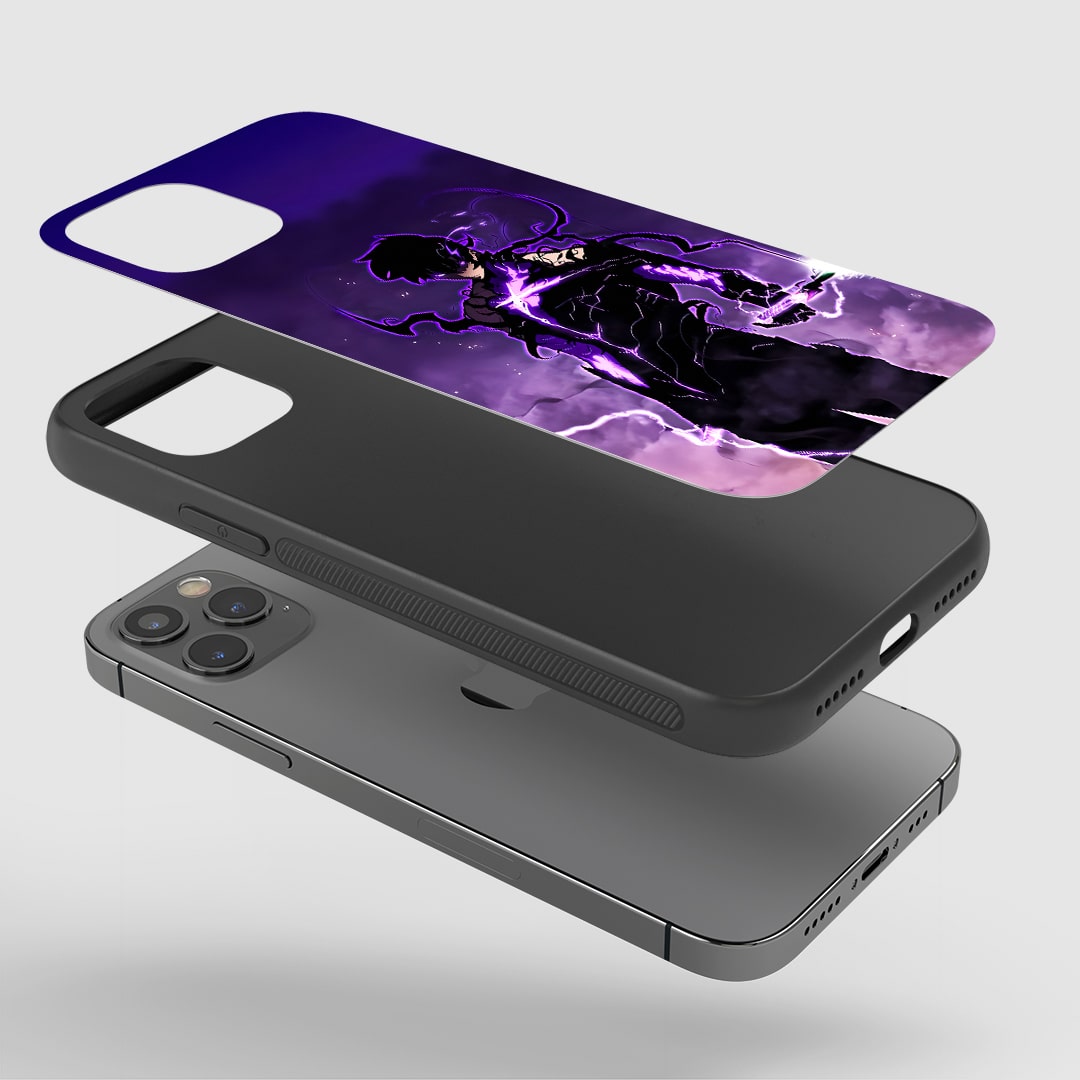 Angled view of Sung Jinwoo Dagger Case showing action-packed design.