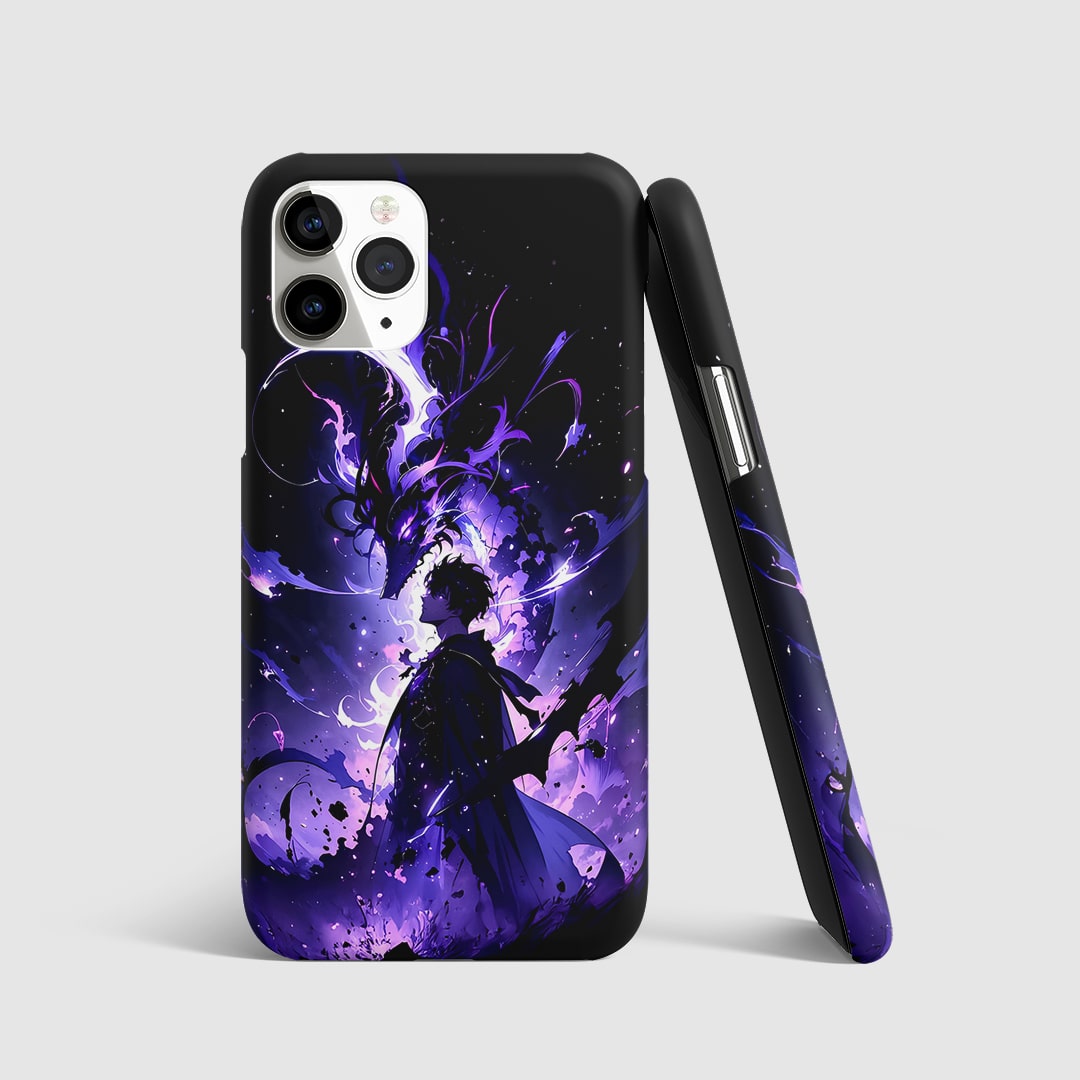 Sung Jinwoo Darkness Phone Cover front view with shadow aura design.