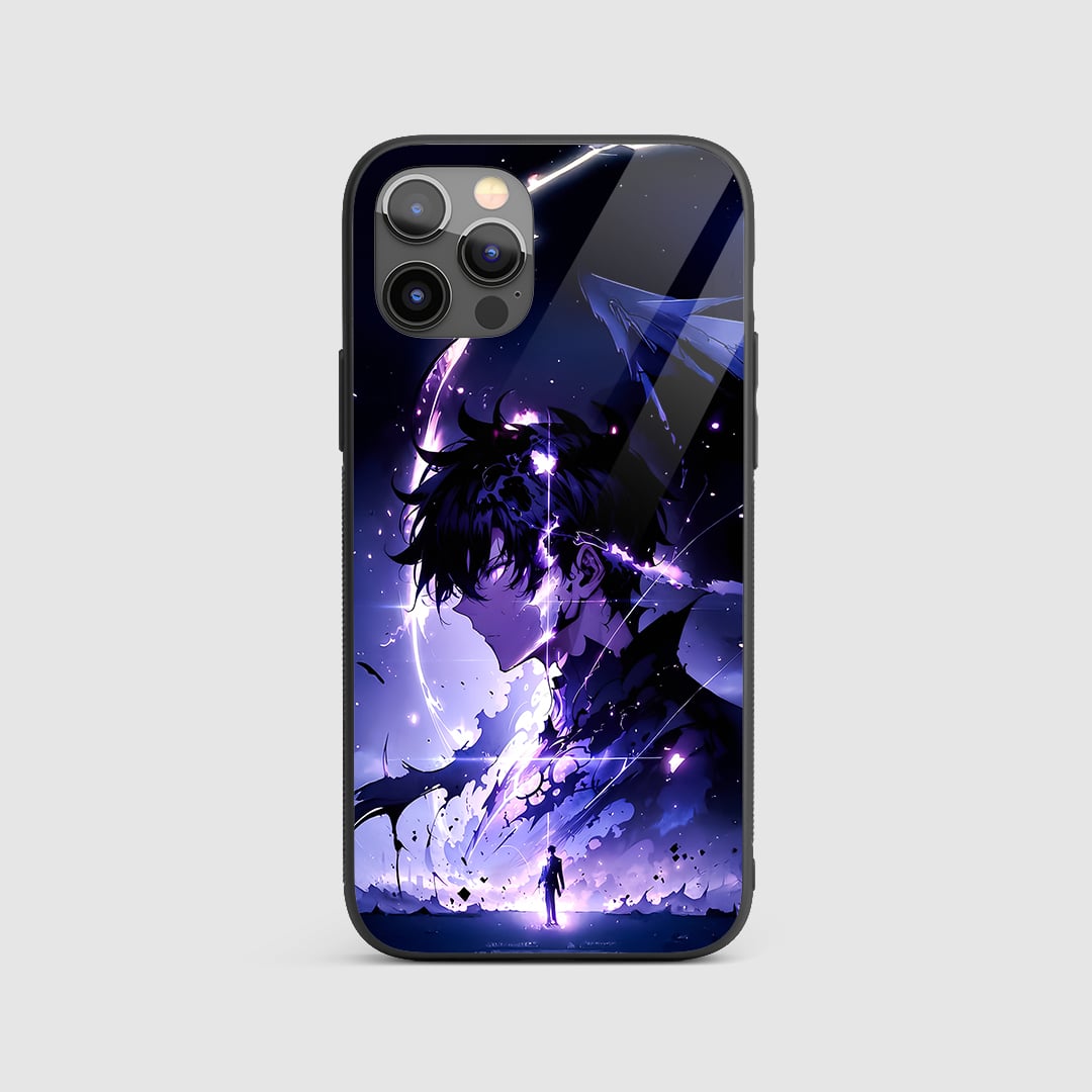 Sung Jinwoo Graphic Silicone Armored Phone Case front view with bold art.