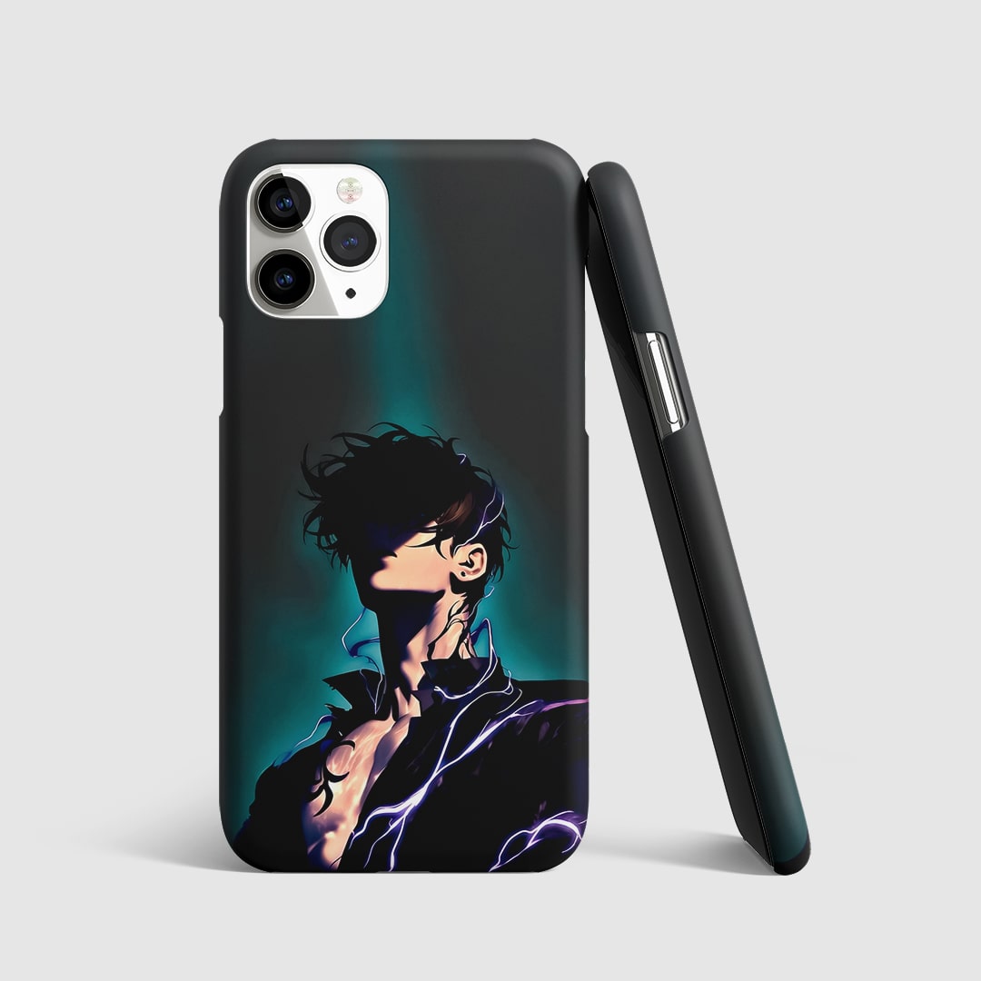 Sung Jinwoo Minimal Phone Cover front view with clean anime artwork.