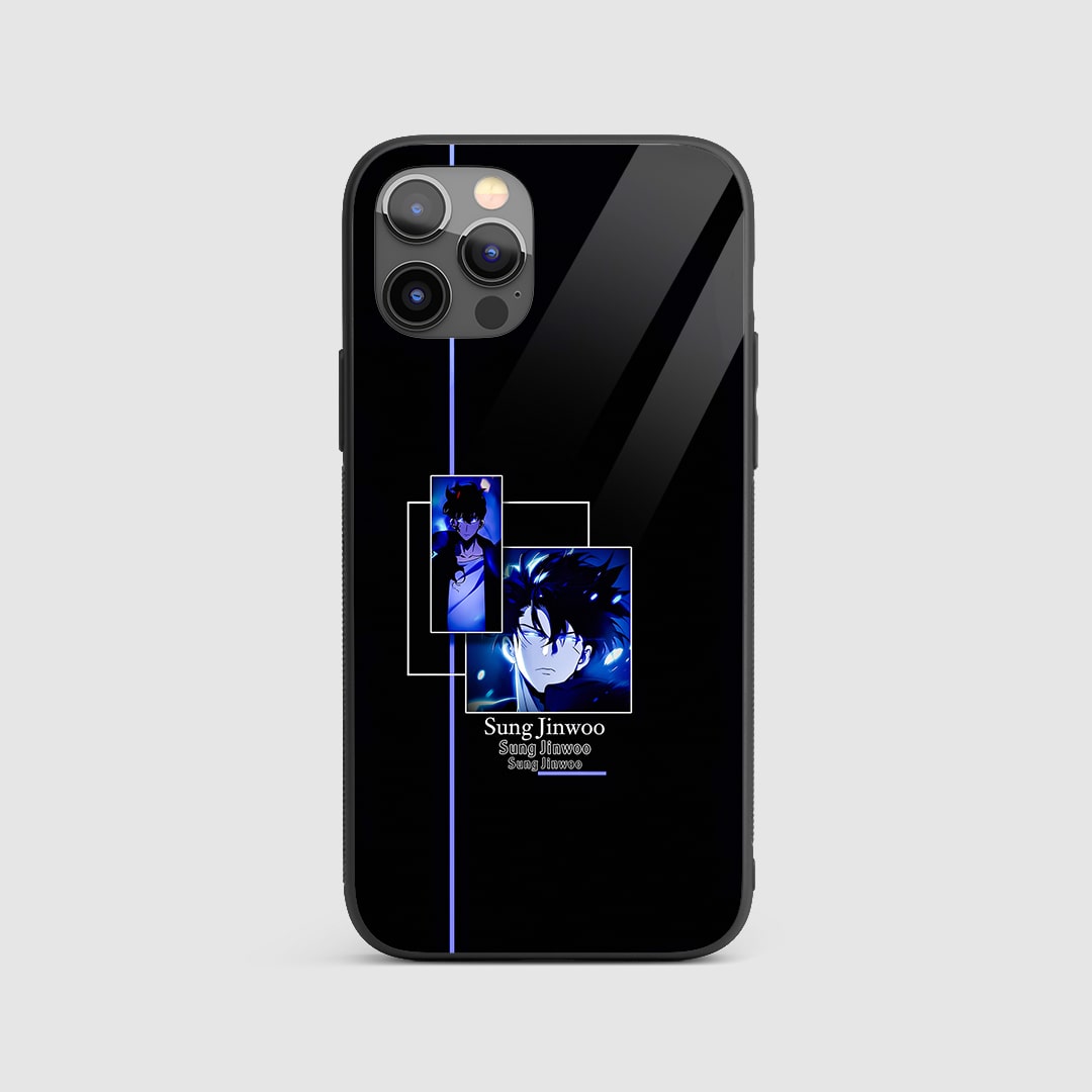 Sung Jinwoo Name Silicone Armored Phone Case front view with bold text.