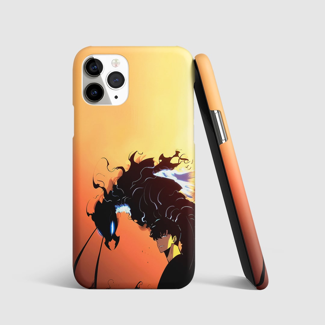 Sung Jinwoo Shadow Monarch Phone Cover front view with final form design.