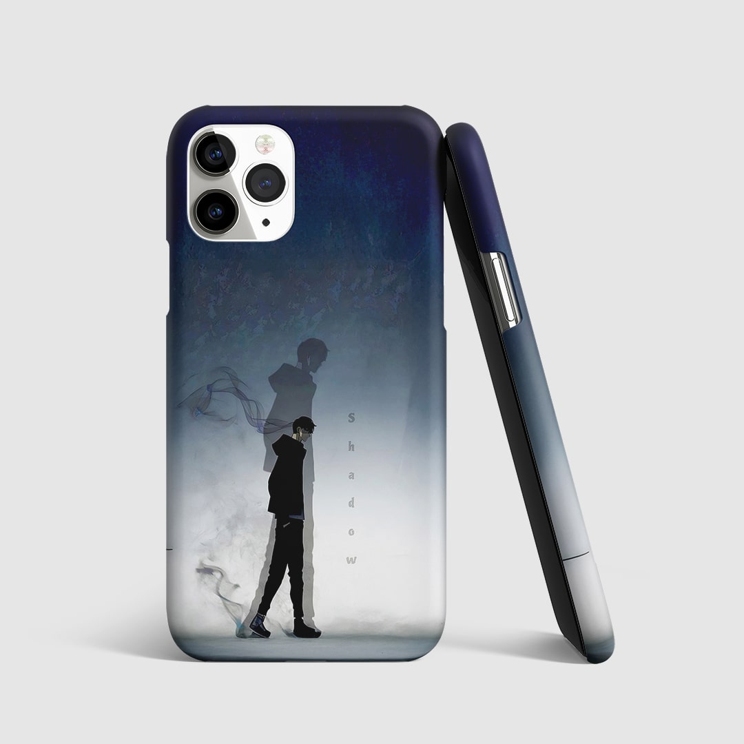 Sung Jinwoo Shadow Phone Cover front view with silhouette design.