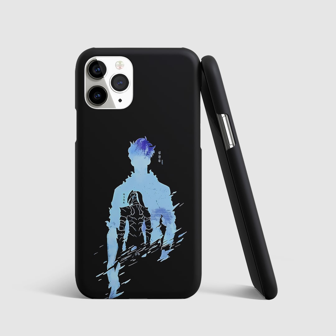 Sung Jinwoo Silhouette Phone Cover front view with minimal artwork.