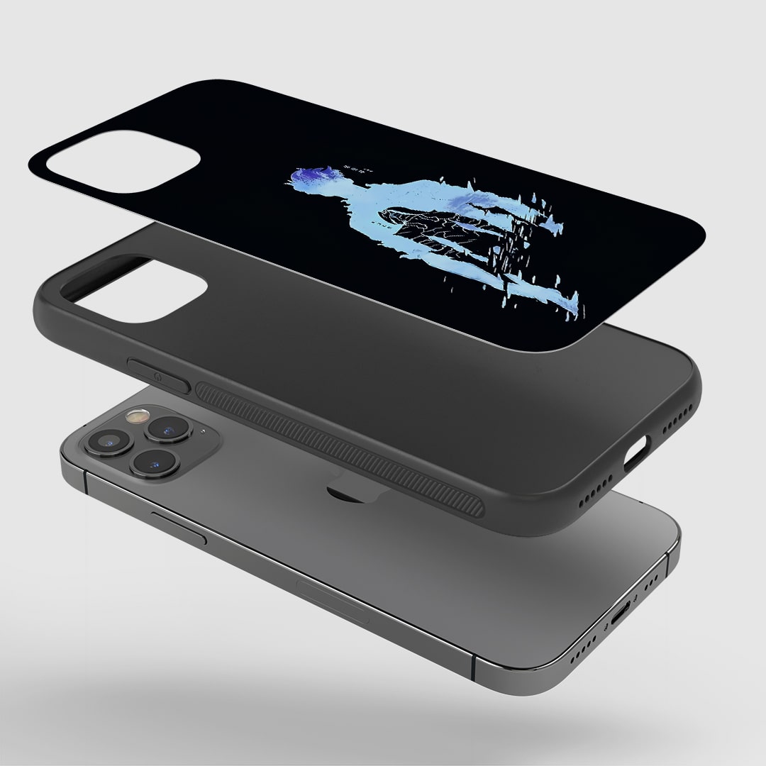 Angled view of Sung Jinwoo Silhouette Case showing minimalistic shadow style.