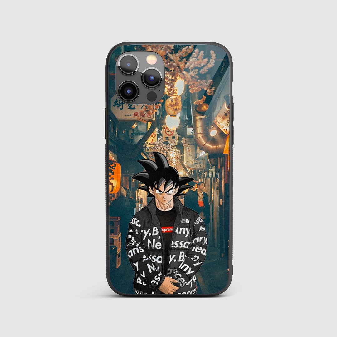 Supreme Goku Silicone Armored Phone Case front view with bold design